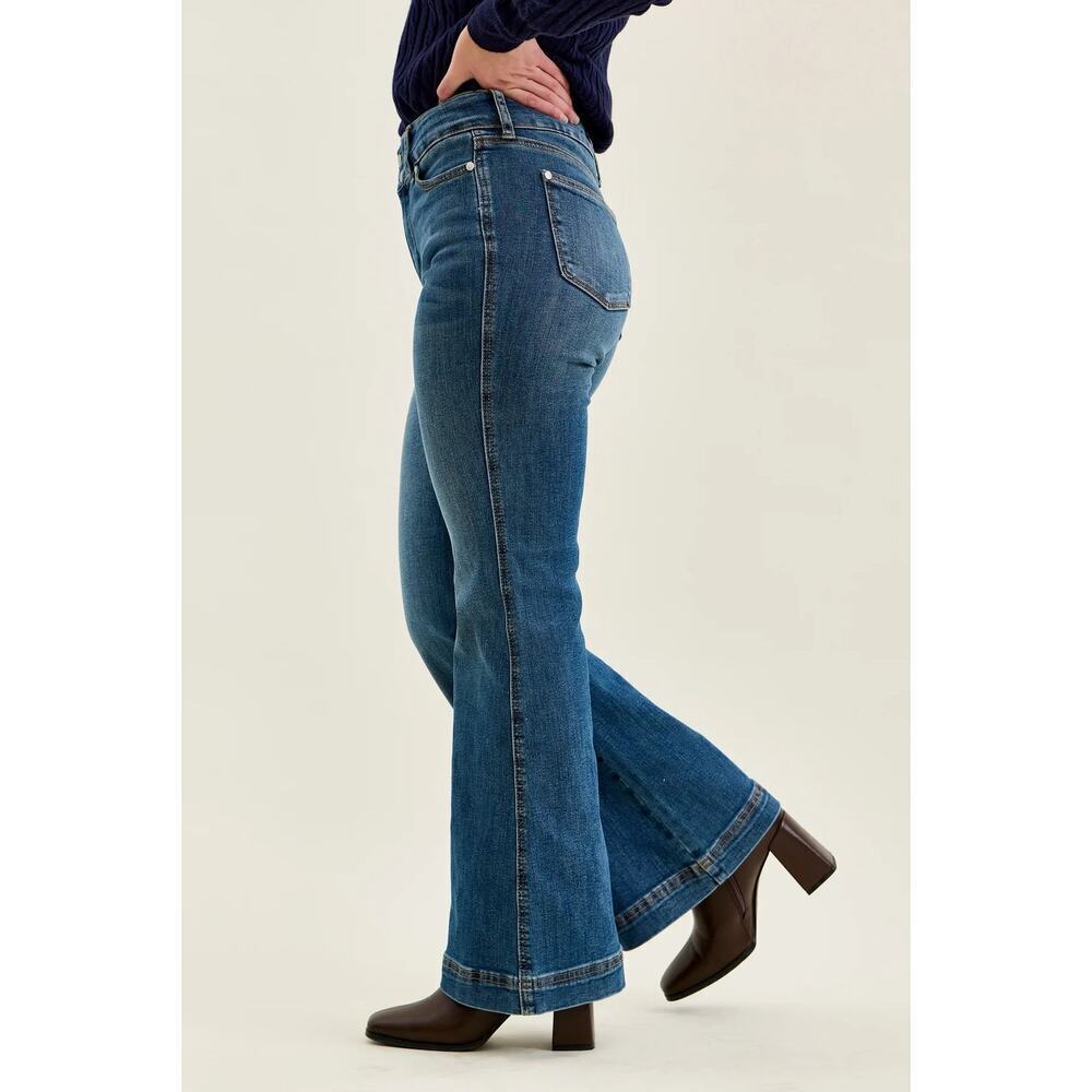 Petite Flare Tummy Control Double Button High Waist Jean (Make Offer) - Picture 9 of 12